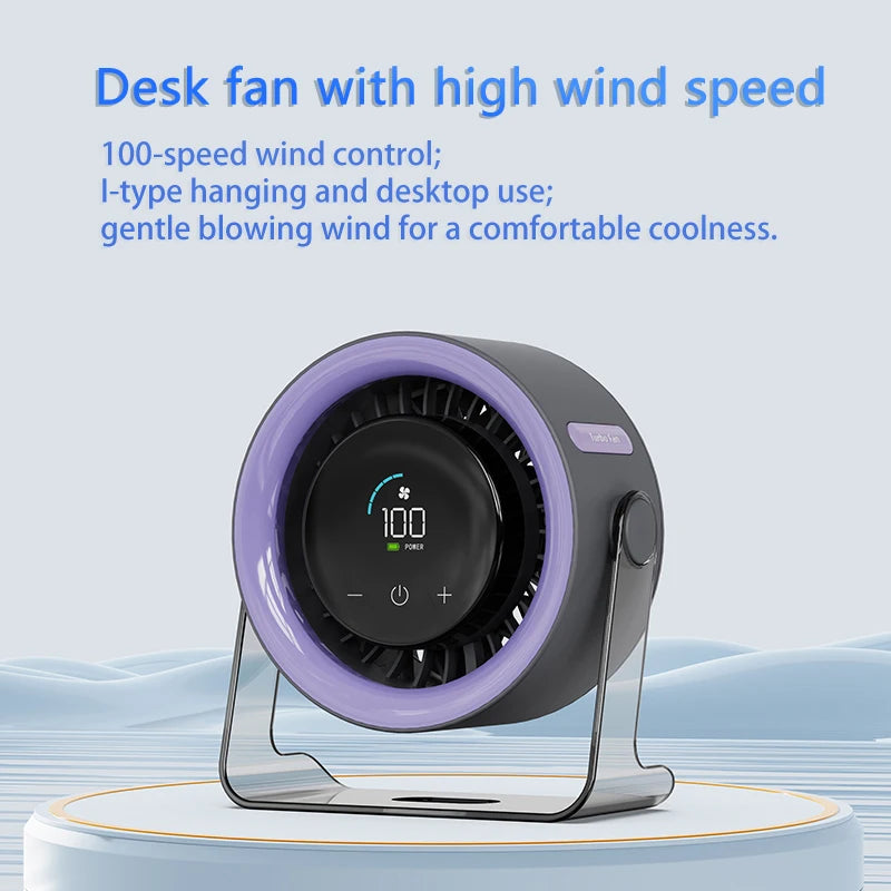 Rechargeable Desktop Fan 3000mAh – Quiet Whirlwind Cooling
