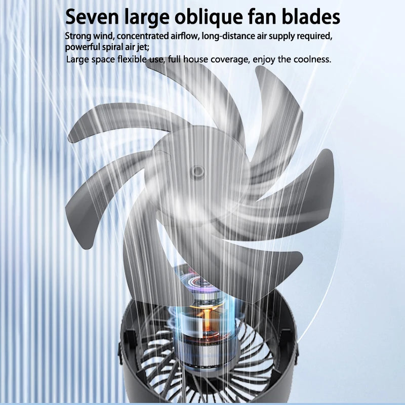 Rechargeable Desktop Fan 3000mAh – Quiet Whirlwind Cooling
