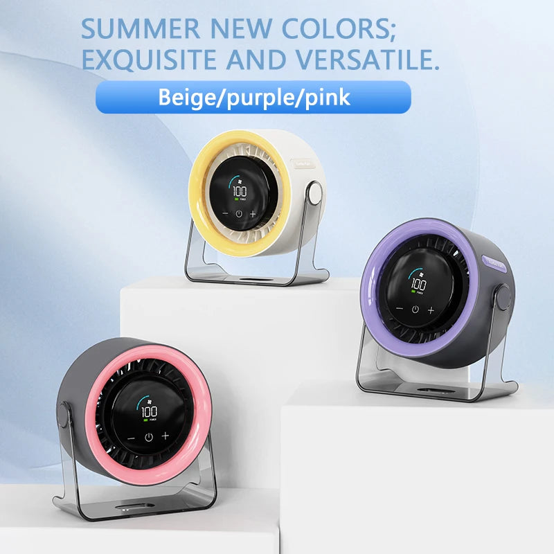 Rechargeable Desktop Fan 3000mAh – Quiet Whirlwind Cooling